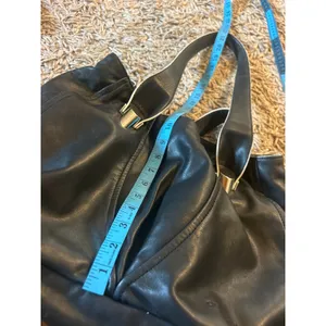 CROMIA Italian Leather Shoulder Bag Black Silver Hardare LUXURY Purse thumbnail 7