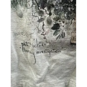 Vintage Fruit‎ of the Loom Pat Richter Bunny Investigation T-Shirt Cream Medium thumbnail 5