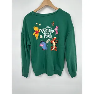 Disney Winnie the Pooh Sweatshirt Women Medium Green Graphic Pooh Tigger Eeyore thumbnail 3