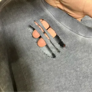 POL navy‎ blue destroyed sweatshirt size small oversized thumbnail 3