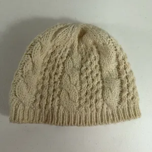 The North Face Hat Beanie‎ One Size Ivory Cable Knit Lined Wool Alpaca Blend thumbnail 4
