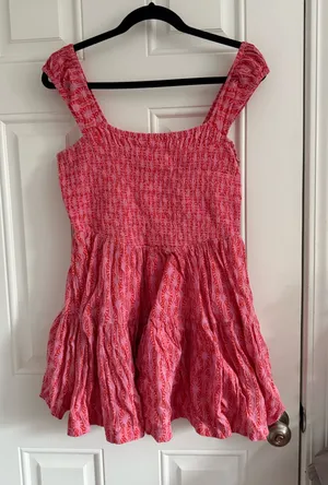Free People Pink Flowy Floral Dress thumbnail 1