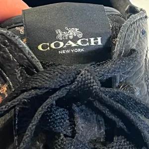 Coach Sneakers Women Black Glitter Floral Leather Suede‎ Low Top thumbnail 8