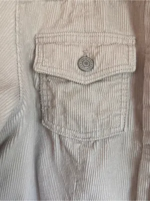 Gap Cream Sherpa Lined Corduroy Button Front Trucker Jacket Size L thumbnail 4