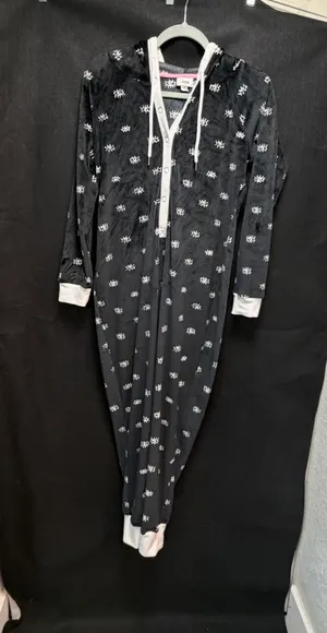Jenni Fleece Eye Pattern Hooded Onesie Pajamas - Size XS (NWT/No Tags) thumbnail 4