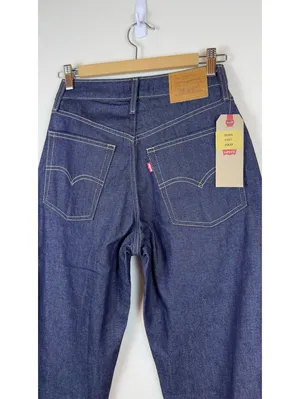 Levi’s Premium Baggy Dad Barrel Jeans Women 25x32 Dark Wash NWT 100% Cotton thumbnail 9