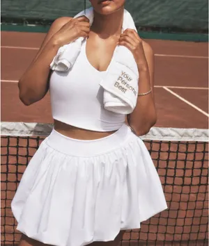 YPB motionTEK Bubble Hem Mini Skirt White Size L thumbnail 4