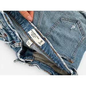 Abercrombie & Fitch Blue Denim Cutoff Shorts High Rise Distressed Frayed Hem 25 thumbnail 3