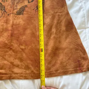 Vintage National Wildlife Federation Safari Animal Print Maxi Dress Rust Cotton thumbnail 7