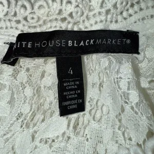 WHITE HOUSE BLACK MARKET White‎ Mock Neck L/S Eyelet Lined Blouse EUC Size 4 thumbnail 8