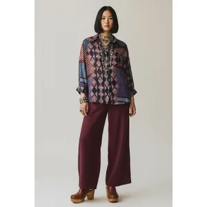 Glamorous 70s Style Boho Western Patchwork Sheer Blouse Size 10 thumbnail 8