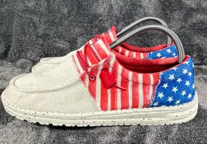 Hey Dude Wendy Sox Patriotic Americana July 4th US Flag Red/White/Blue Sz W9 thumbnail 1