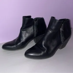 Frye Judith Double Zip Black Leather Ankle Bootie Women Size 8.5 Western Boho thumbnail 3