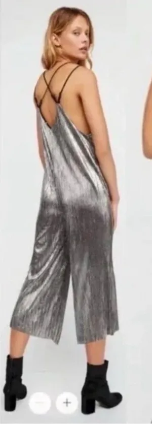 Free People Flicker Flash Metallic Jumpsuit Small thumbnail 1