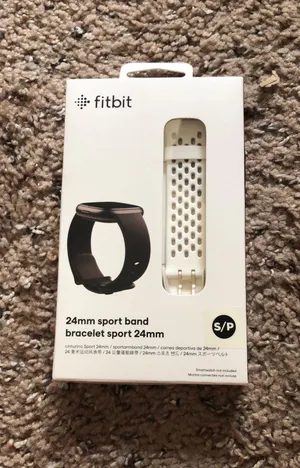 Fitbit NWT 24mm White Sport Band Size S thumbnail 1