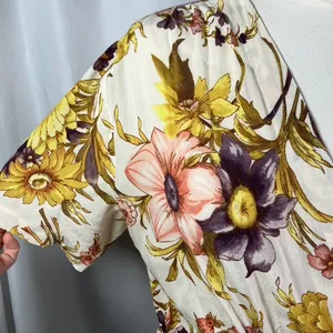 Anthropologie Tiny Floral Wrap Maxi Dress Ivory Multi Color‎ Womens Medium Boho thumbnail 4