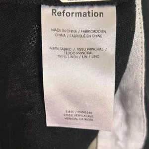 Reformation Robbie Linen top | size 4 Mod Girl Retro Minimalist Core black white thumbnail 6