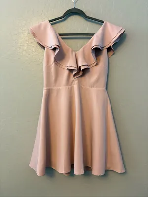 Lulus Divine Darling Light Pink Ruffled Skater Dress size large thumbnail 3