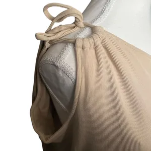 Old Navy‎ XXL One Shoulder Sleeveless Ribbed Knit Maxi Dress Beige Neutral thumbnail 2