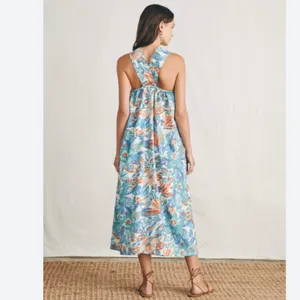 Faherty Paradise Blossom Floral Bay Twist Resort Tropical Beach Maxi Dress thumbnail 2
