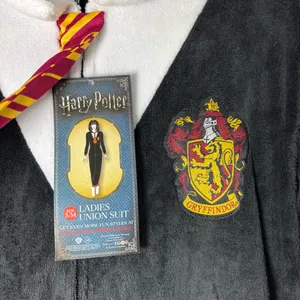 Harry Potter Black‎ Gryffindor Hooded Union Suit NEW Size S/M thumbnail 4