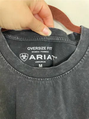 Ariat Black Mineral‎ Washed Cowgirl Era Long Sleeve Oversized Tee Shirt Size M thumbnail 4