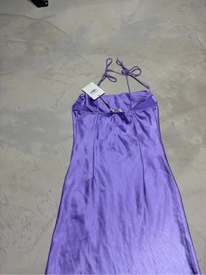 Hello Molly NWT Lavender slip into the night Tie-Shoulder Midi Dress 6 thumbnail 5