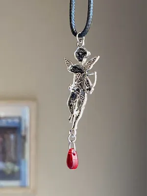 Handmade aesthetic vintage goth romance angel/cherub simple necklace👼❤️ thumbnail 4
