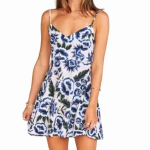 Show Me Your Mumu Floral‎ Mini Dress Medium Pink Blue Fit & Flare Boho Spring thumbnail 2