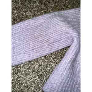 LoveShackFancy Cardigan Women XS Lavender Good Wool Cashmere Cropped Ribbed Puff thumbnail 8