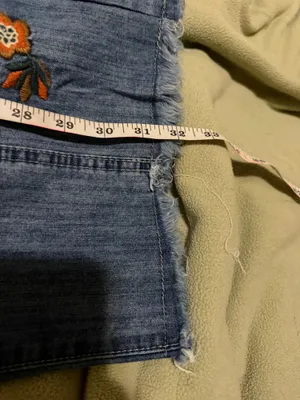 Handmade Embroidered Floral Denim Pants XS/S thumbnail 6