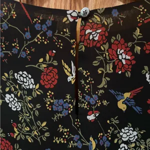Madewell Sheer-Sleeve Ruffle Peplum Top Blouse in Black Finch Floral‎ Size Large thumbnail 14