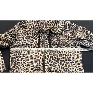 Dana Buchman Leopard Print Hooded Utility Jacket Tan Black Size M Rainjacket thumbnail 10