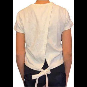 Madewell XS Cotton Blend Lightweight‎ Preppy Slash Tie Back Top thumbnail 2