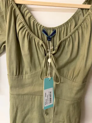 Shore Brand olive green milkmaid maxi dress thumbnail 2