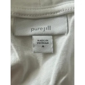 Pure J jill white mock neck tee Tshirt stretchy Medium classic Basic casual thumbnail 4