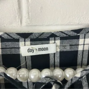 Day & Moon Red Dress Boutique Pinky Promise Black Plaid Dress Size L thumbnail 8
