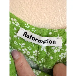 Reformation Midi Dress‎ Womens 2 Green Floral Juliette Slit Summer Wedding Guest thumbnail 7