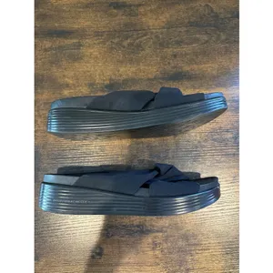 Donald‎ Pliner FOLLEY Slide Sandals Knotted Platform Shoes Black Size 8.5 thumbnail 2