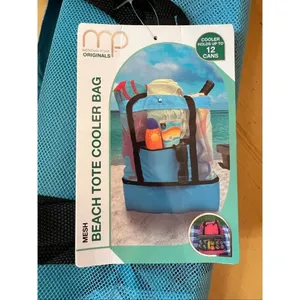 New! Meridian Point Blue Mesh Beach Tote Cooler Bag thumbnail 3