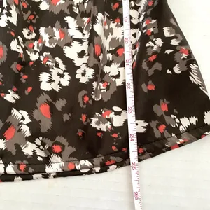 Apostrophe Brown Floral Blouse Flounce Sleeve Square Neck Relaxed Top Sz M thumbnail 6