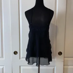 Vtg Fredericks Of Hollywood Black Sheer Lingerie Chemise Slip Dress thumbnail 4