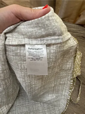 Reformation Kienna Linen Dress in "Burlap" print size small thumbnail 5