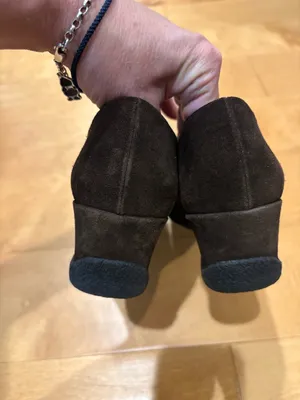 Aquatalia suede brown wedge shoes zipper sz 10 thumbnail 5