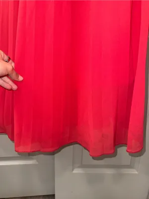 BHLDN Rosie High-Neck Pleated Chiffon Maxi Dress Red Gown Size small thumbnail 5