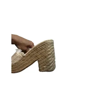 Espadrille Platform sandals off white braid detail ivory sandal sz8 (no tag) thumbnail 5