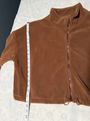 ANRABESS Relaxed Cropped Bomber Jacket in Brown Size M thumbnail 9