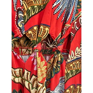 Farm Rio Red Tropical‎ Wide Leg Jumpsuit Size Large NWT Resort Wear thumbnail 4