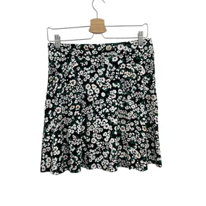 Boden Mini Skirt Jersey‎ Floral Pull-on Black White Size US 8R thumbnail 4