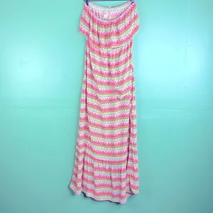 MOSSIMO Y2K Strapless Maxi Dress Boho colorful size Medium thumbnail 2